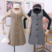 Új modell női ruha és pulóver szett barna és fekete színben