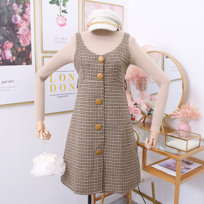 Új modell női ruha és pulóver szett barna és fekete színben