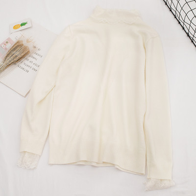 Modern női blúz csipkével és hosszú ujjú öt színben