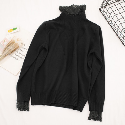 Modern női blúz csipkével és hosszú ujjú öt színben