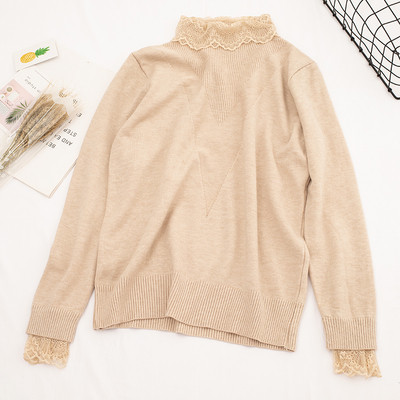 Modern női blúz csipkével és hosszú ujjú öt színben