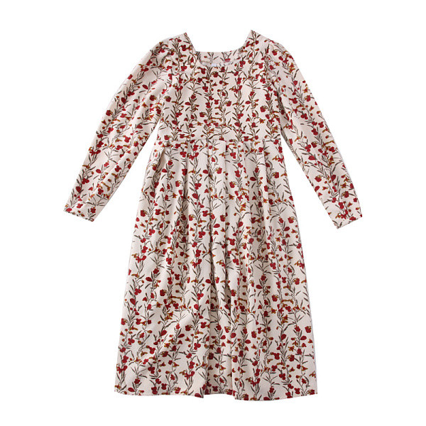 Modern női ruha virágos motívumokkal, szögletes nyakkivágással