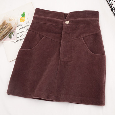 Aktuális női szoknya magas derékkal, zsebekkel, négy színben