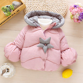 Új modell gyerek téli kabát kapucnival rózsaszín színben