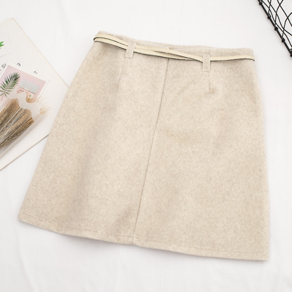 Fusta de dama eleganta in trei culori cu talie inalta si curea