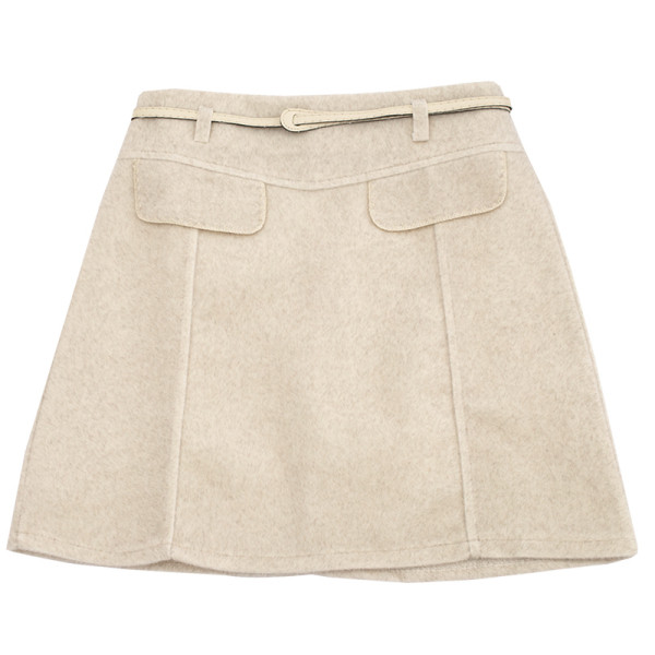 Fusta de dama eleganta in trei culori cu talie inalta si curea