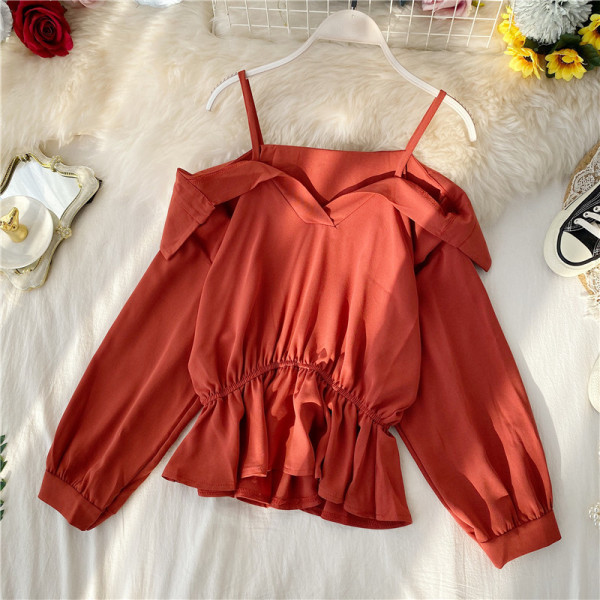 Γυναικεία σύγχρονη μπλούζα με μακριά μανίκια σε διάφορα χρώματα