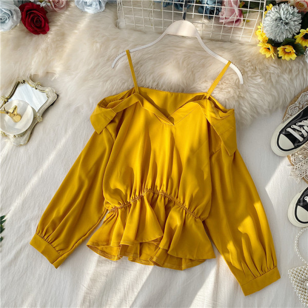 Γυναικεία σύγχρονη μπλούζα με μακριά μανίκια σε διάφορα χρώματα