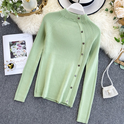 Μοντέρνο γυναικείο πουλόβερ με κουμπιά σε διάφορα χρώματα