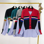 Női csíkos ing kötött részekkel, különböző színekben