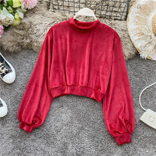 Modern női blúz hosszú ujjal és ovális nyakkivágással, különböző színekben