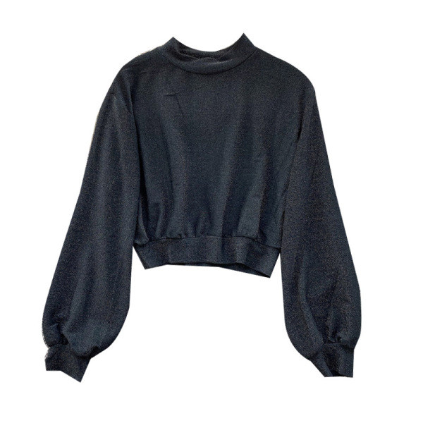 Modern női blúz magas gallérral és széles ujjú, különböző színekben