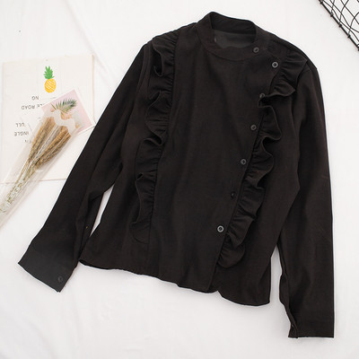 Модерна дамска риза в пет цвята с копчета и дълъг ръкав