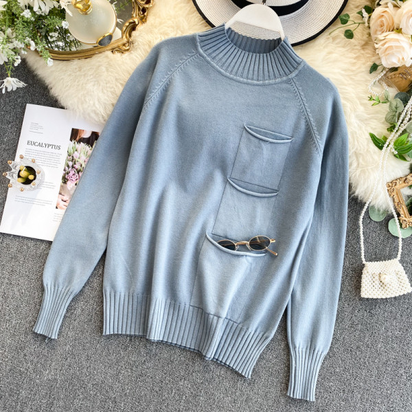 Pulover de dama cu buzunar in mai multe culori