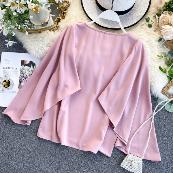 Modern női ing kerek nyakkivágással, több színben