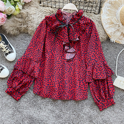 Stílusos női ing nyakkendővel és fürtökkel, négy színben