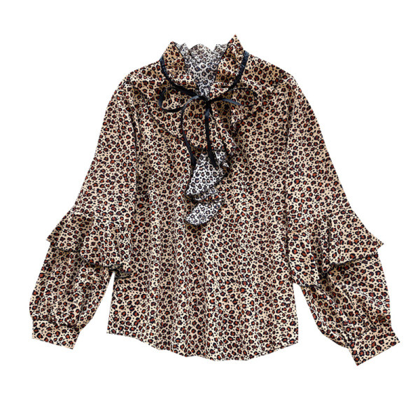 Stílusos női ing nyakkendővel és fürtökkel, négy színben