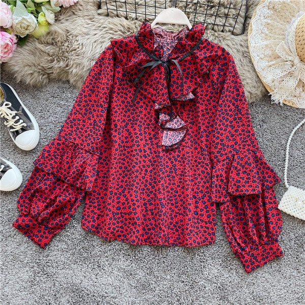 Stílusos női ing nyakkendővel és fürtökkel, négy színben