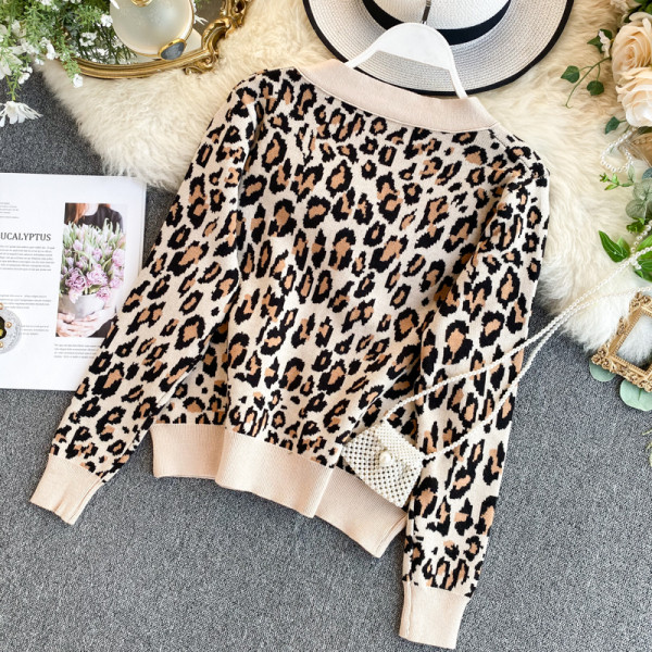 Modern női mellény leopárd mintával és gombokkal, két színben