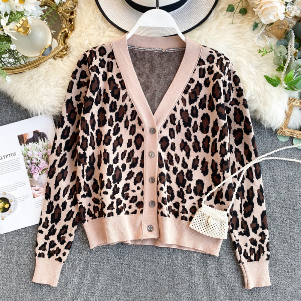 Modern női mellény leopárd mintával és gombokkal, két színben