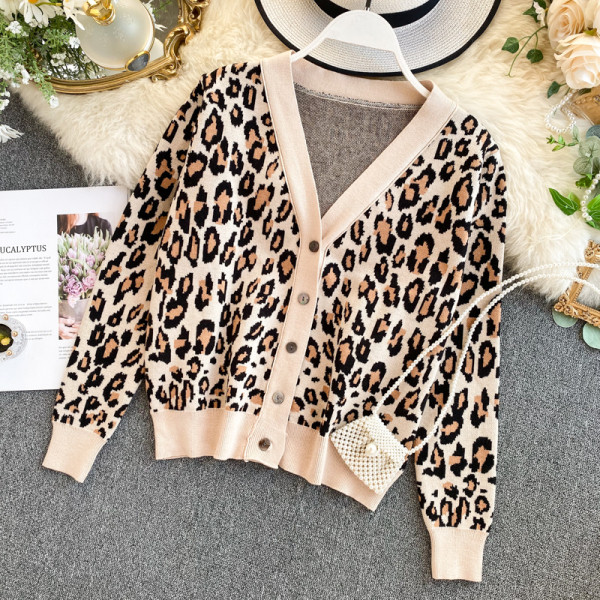 Modern női mellény leopárd mintával és gombokkal, két színben