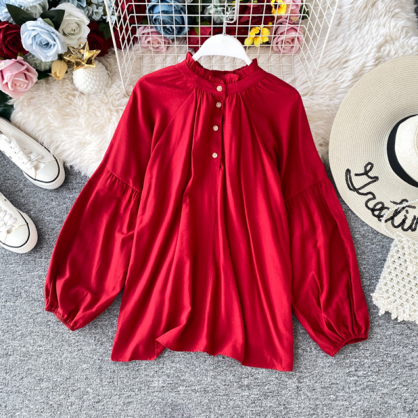 Cămașă lată de damă modernă cu nasturi în mai multe culori