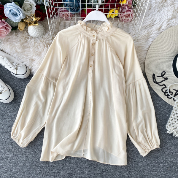 Cămașă lată de damă modernă cu nasturi în mai multe culori