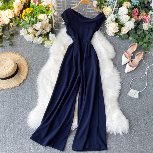 Salopetă lungă de damă elegantă în cinci culori