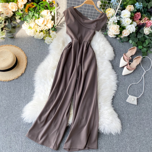 Salopetă lungă de damă elegantă în cinci culori