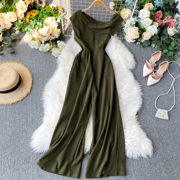 Salopetă lungă de damă elegantă în cinci culori