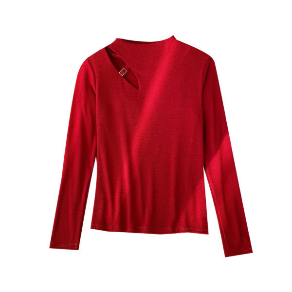 Bluză casual de damă cu decupaje și mâneci lungi în mai multe culori