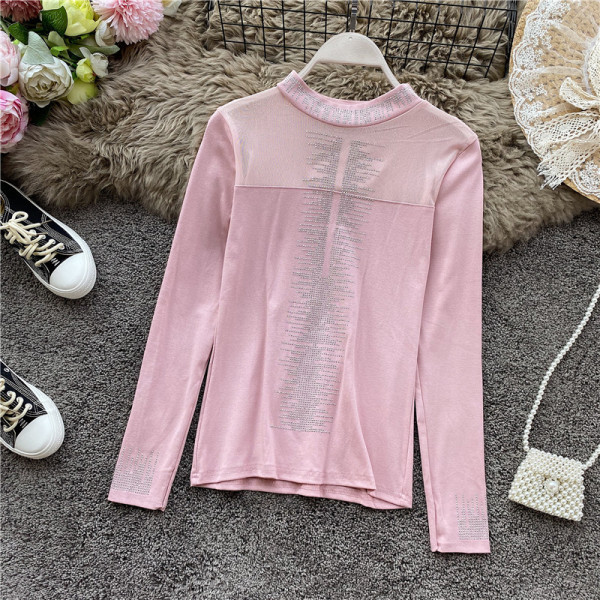 Γυναικεία casual μπλούζα σε τέσσερα χρώματα με πέτρες και μακρύ μανίκι