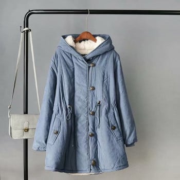 Γυναικείο casual winter jacket με κουκούλα και απαλή επένδυση σε τέσσερα χρώματα