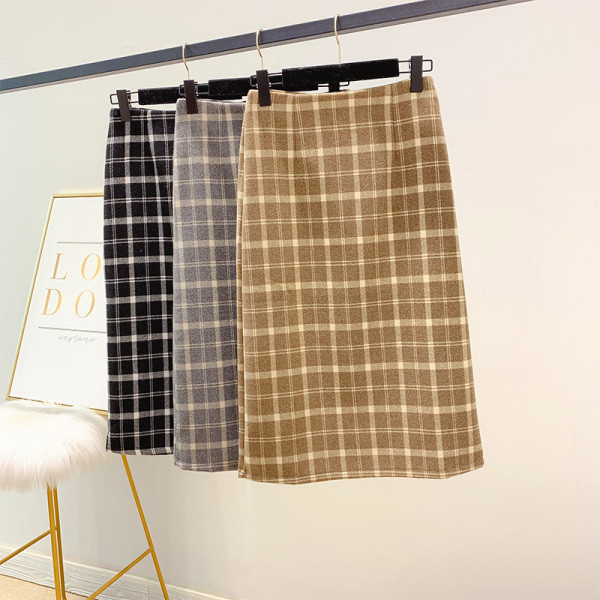 Μοντέρνα γυναικεία καρό φούστα με ψηλή μέση