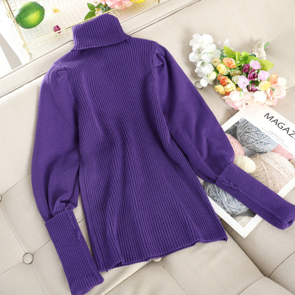 Μοντέρνο γυναικείο πουλόβερ με υψηλό κολάρο  σε διαφορετικά χρώματα