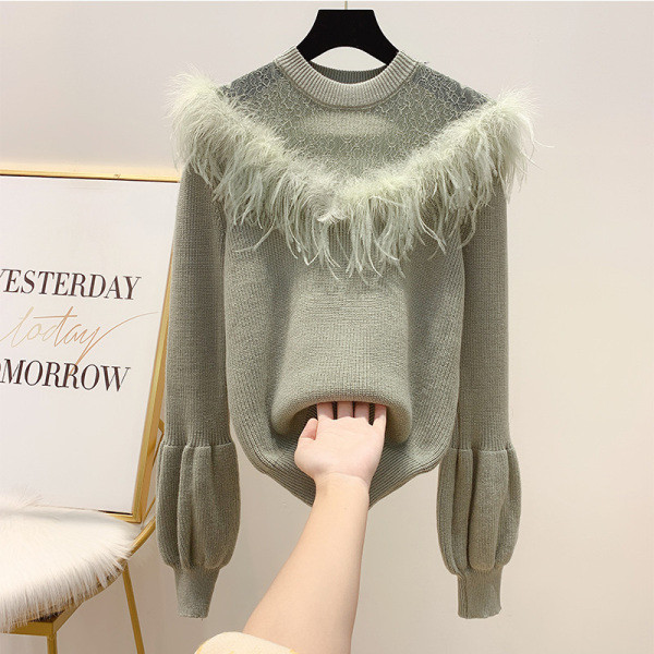 Μοντέρνο γυναικείο πουλόβερ με στρογγυλη λαιμόκοψη σε τέσσερα χρώματα