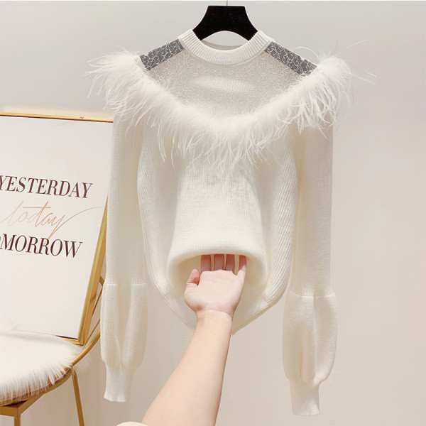 Μοντέρνο γυναικείο πουλόβερ με στρογγυλη λαιμόκοψη σε τέσσερα χρώματα