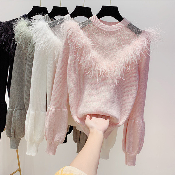 Μοντέρνο γυναικείο πουλόβερ με στρογγυλη λαιμόκοψη σε τέσσερα χρώματα