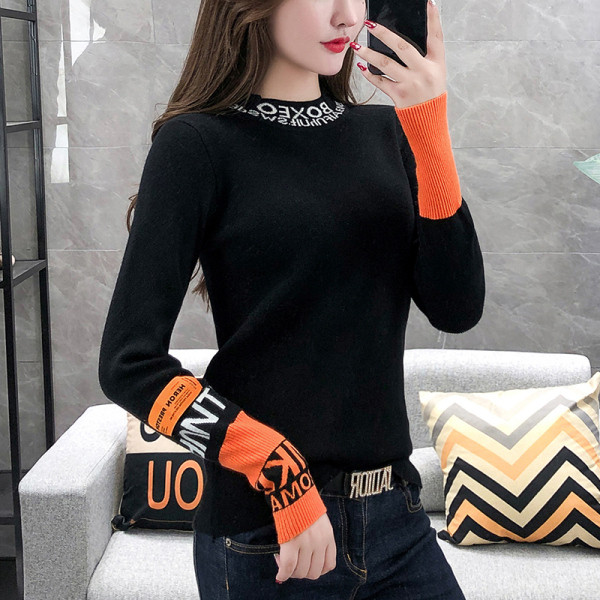 Περιστασιακή γυναικεία μπλούζα με πολύχρωμη επιγραφή σε διάφορα χρώματα