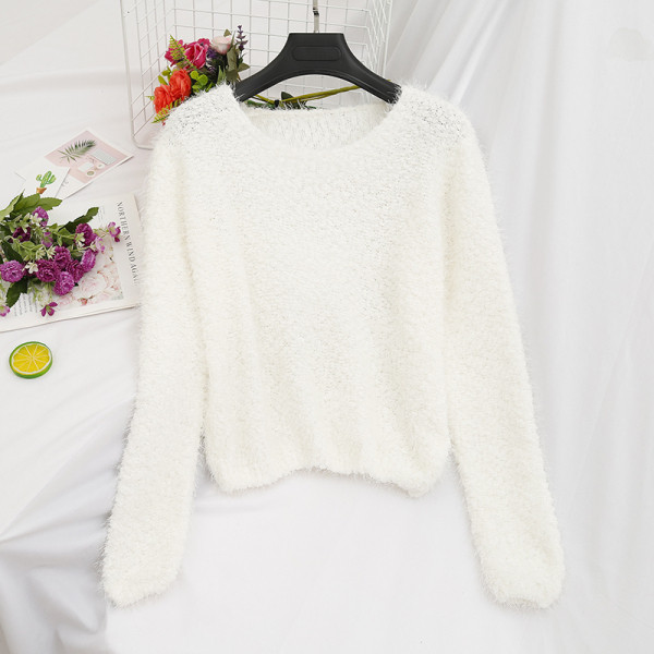 Νέο μοντέλο γυναικείο πουλόβερ με λαιμόκοψη O σε τρία χρώματα