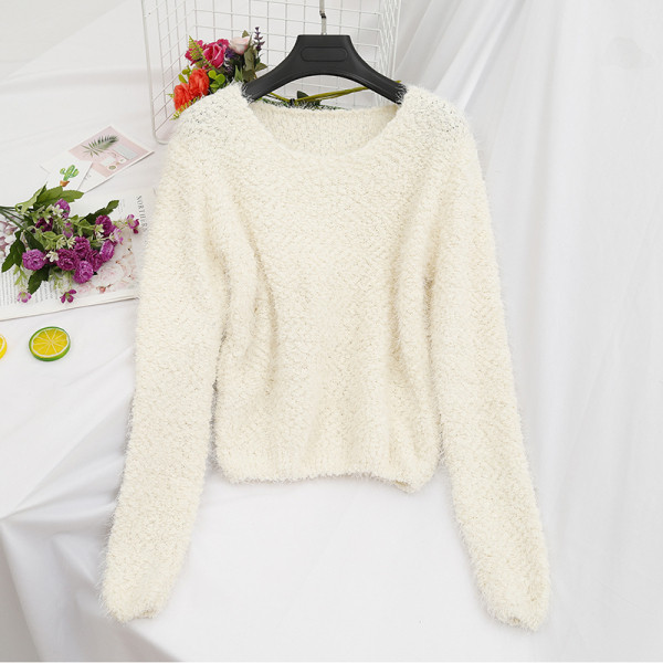 Νέο μοντέλο γυναικείο πουλόβερ με λαιμόκοψη O σε τρία χρώματα