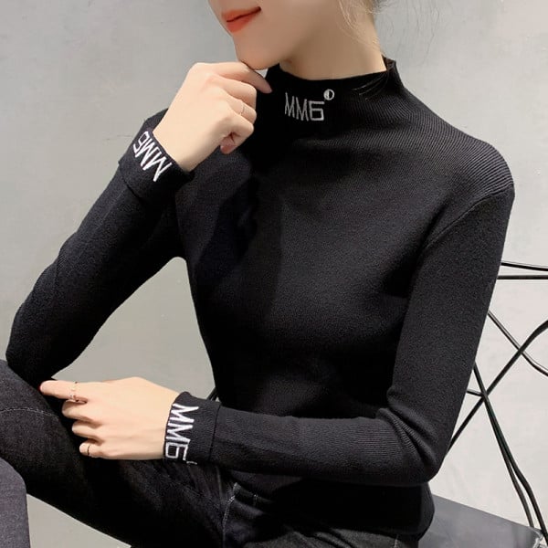 Női modern póló, ujján felirattal több színben