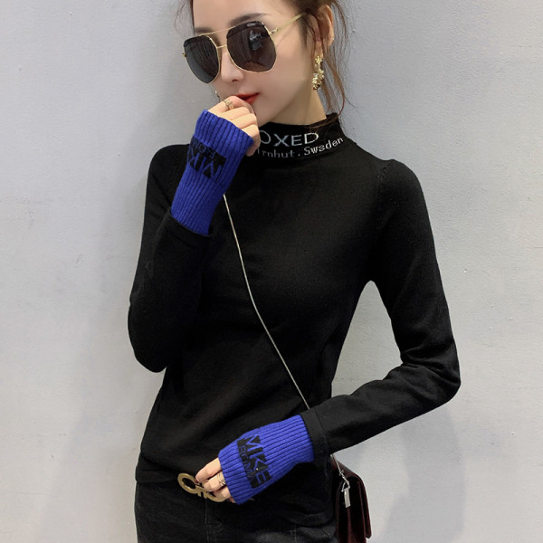 Φθινόπωρο-χειμώνας γυναικεία  μπλούζα με κολάρο σε διάφορα χρώματα