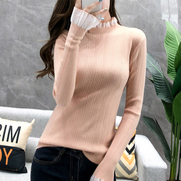 Μοντέρνα γυναικία μπλούζα με μανίκια δαντέλας σε διάφορα χρώματα