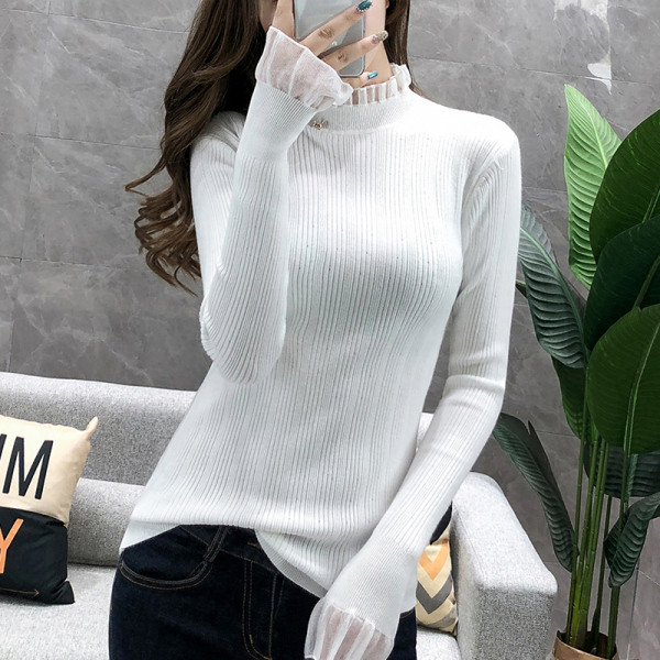 Μοντέρνα γυναικία μπλούζα με μανίκια δαντέλας σε διάφορα χρώματα