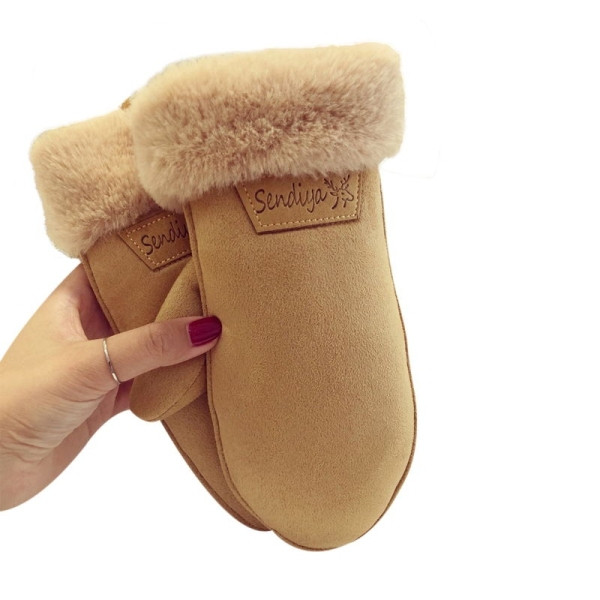 Нов модел дамски ръкавици с пух в кафяв,сив и розов цвят