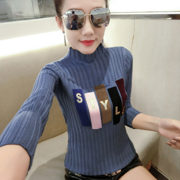 Γυναικεία μπλούζα με ψηλό γιακά σε διάφορα χρώματα