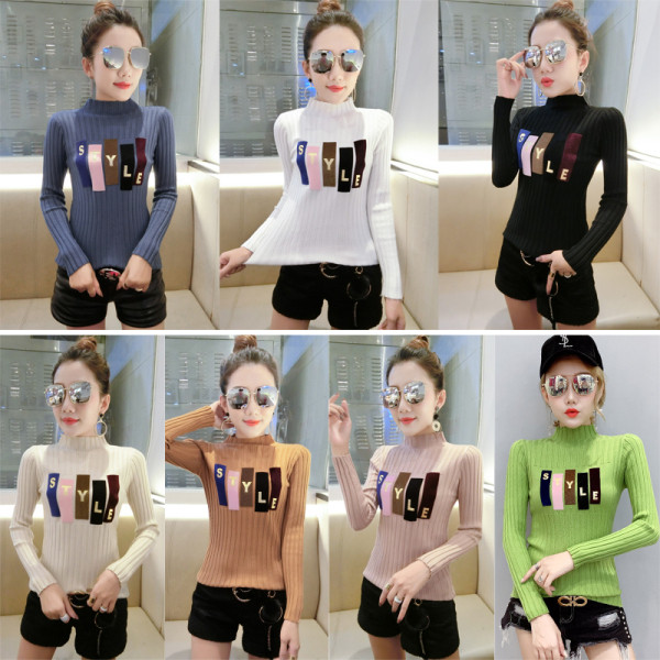 Γυναικεία μπλούζα με ψηλό γιακά σε διάφορα χρώματα