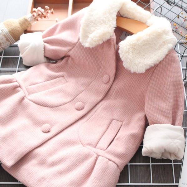 Νέο μοντέλο παιδικό παλτό για κορίτσια με απαλό ροζ χρώμα