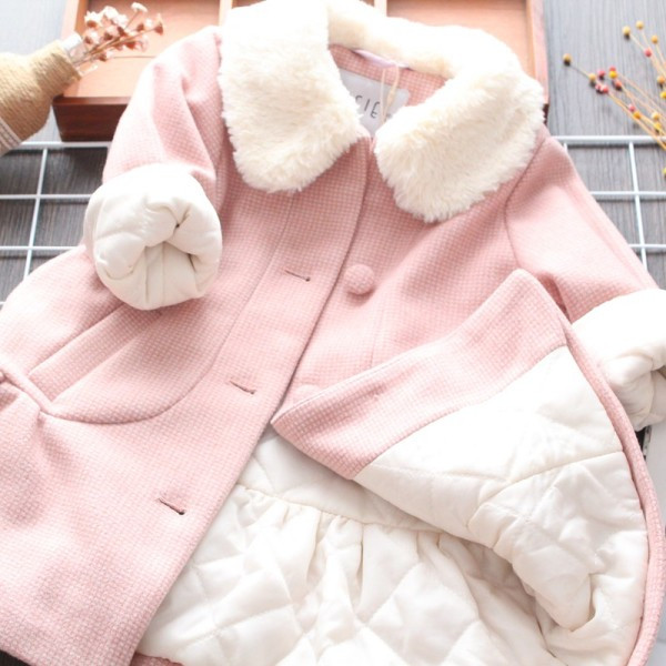 Νέο μοντέλο παιδικό παλτό για κορίτσια με απαλό ροζ χρώμα